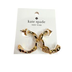Kate Spade Gold Heart Hoop Earrings with Mother of Pearl love gift